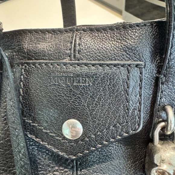 Alexander McQueen Leather Skull Padlock Biker Bag - Picture 3 of 8